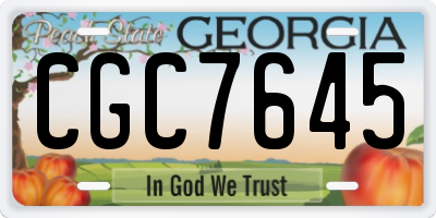 GA license plate CGC7645