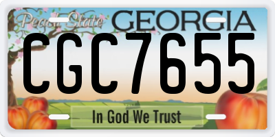 GA license plate CGC7655