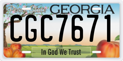 GA license plate CGC7671