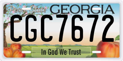 GA license plate CGC7672