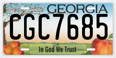 GA license plate CGC7685