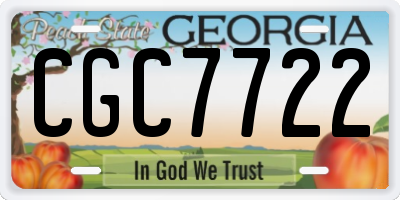 GA license plate CGC7722