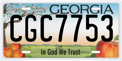GA license plate CGC7753