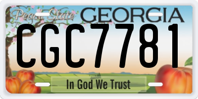 GA license plate CGC7781