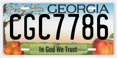 GA license plate CGC7786