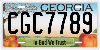 GA license plate CGC7789