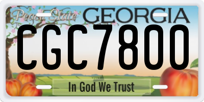 GA license plate CGC7800