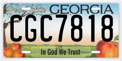 GA license plate CGC7818