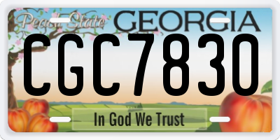 GA license plate CGC7830