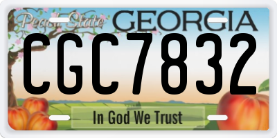 GA license plate CGC7832