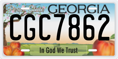 GA license plate CGC7862