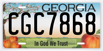GA license plate CGC7868