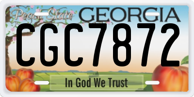 GA license plate CGC7872