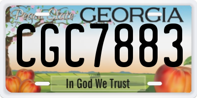 GA license plate CGC7883