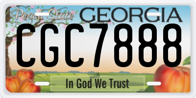 GA license plate CGC7888