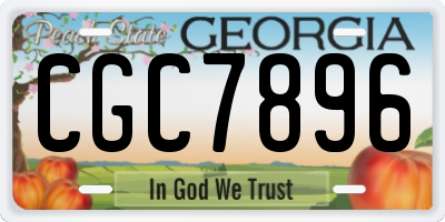 GA license plate CGC7896