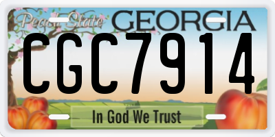 GA license plate CGC7914