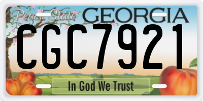 GA license plate CGC7921