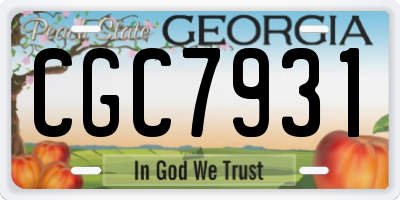 GA license plate CGC7931