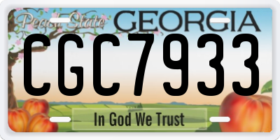 GA license plate CGC7933