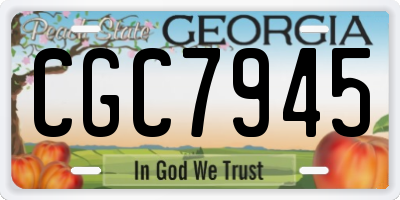 GA license plate CGC7945