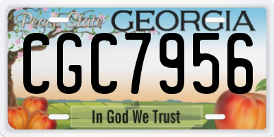 GA license plate CGC7956