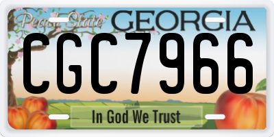 GA license plate CGC7966