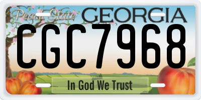 GA license plate CGC7968