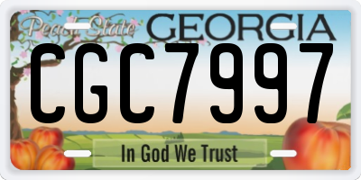 GA license plate CGC7997