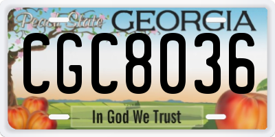 GA license plate CGC8036