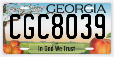 GA license plate CGC8039