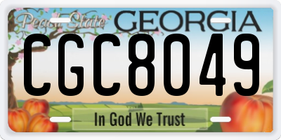 GA license plate CGC8049