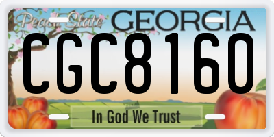GA license plate CGC8160