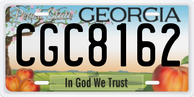 GA license plate CGC8162