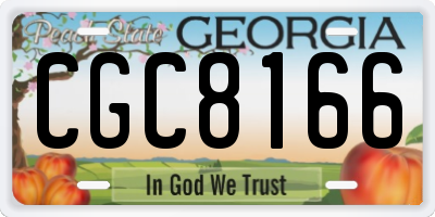 GA license plate CGC8166