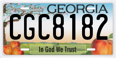 GA license plate CGC8182