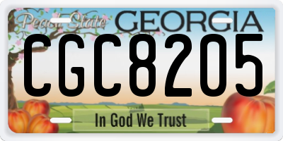GA license plate CGC8205