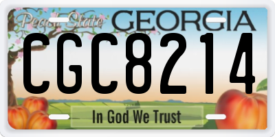 GA license plate CGC8214