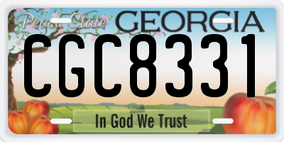 GA license plate CGC8331