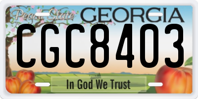 GA license plate CGC8403
