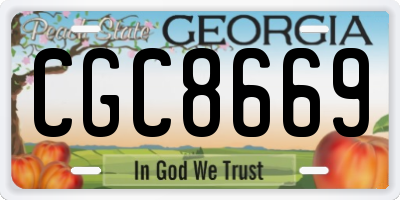 GA license plate CGC8669