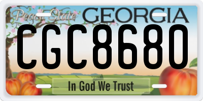 GA license plate CGC8680