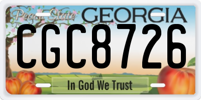 GA license plate CGC8726