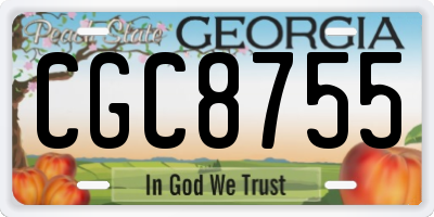 GA license plate CGC8755