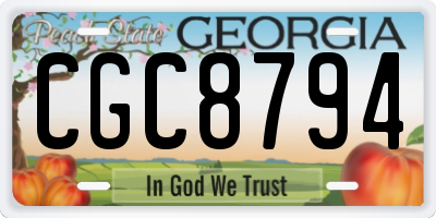 GA license plate CGC8794