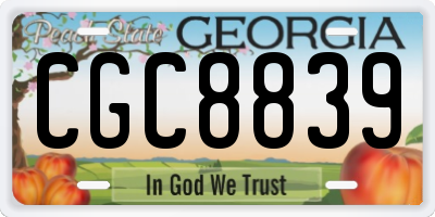GA license plate CGC8839