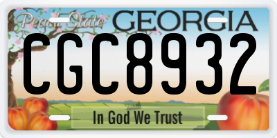 GA license plate CGC8932