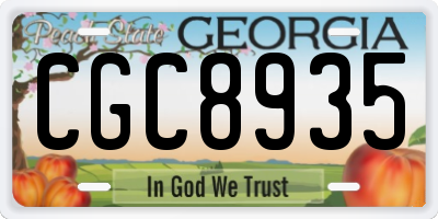 GA license plate CGC8935