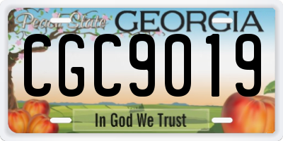 GA license plate CGC9019
