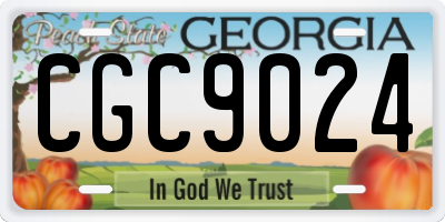 GA license plate CGC9024